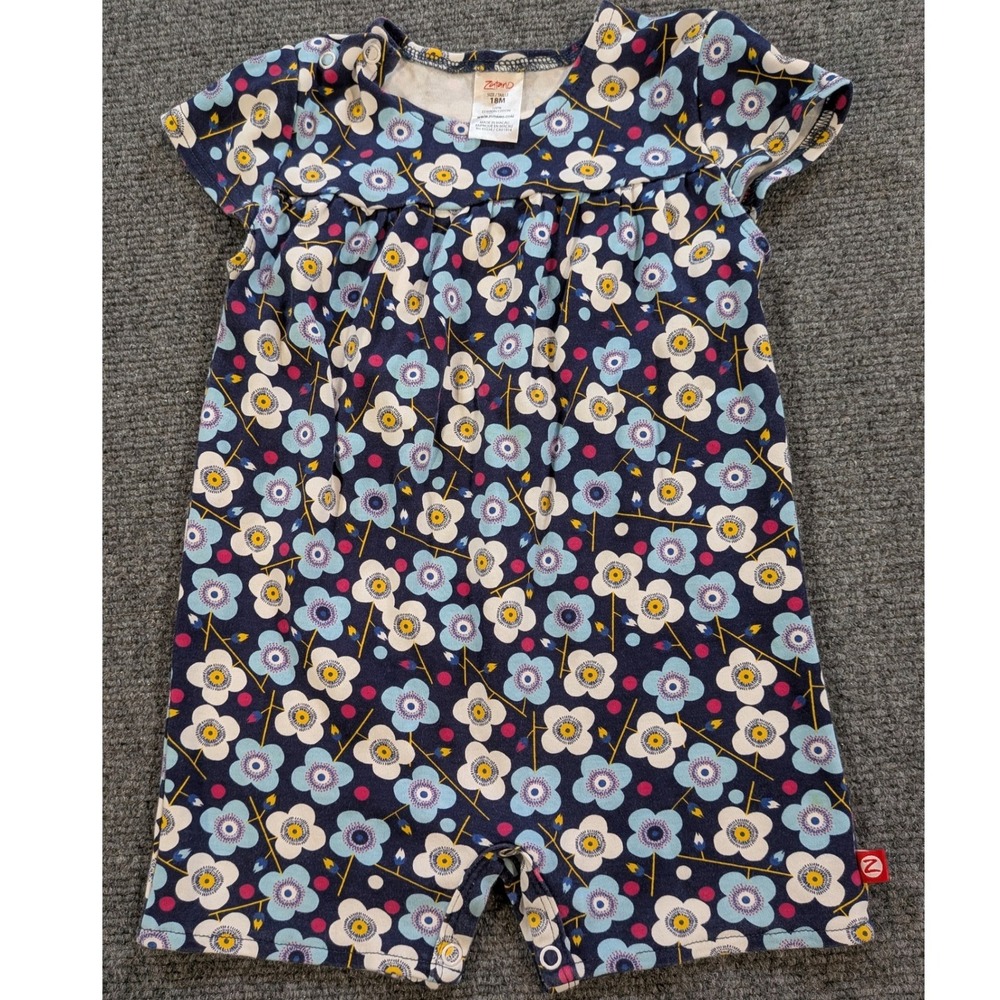 Zutano Floral Romper Baby Girl 18M